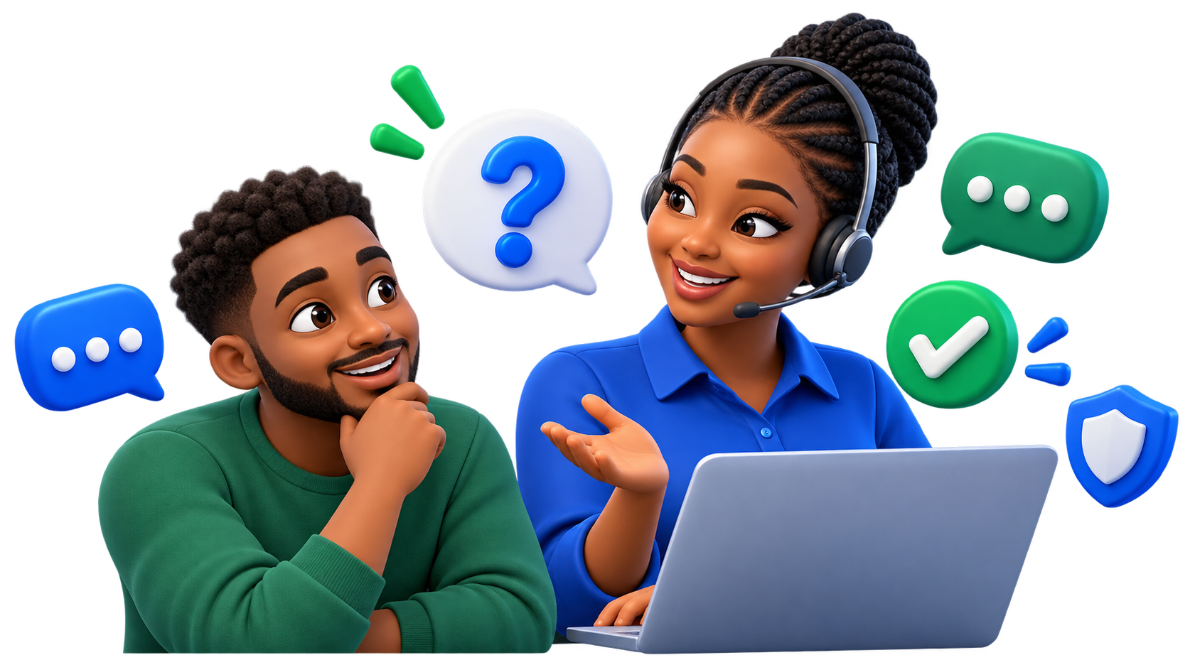 A Wazobia support specialist helping a user